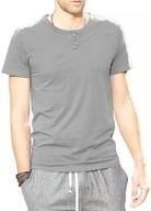 👕 togym white xl cotton henley shirts with short sleeves логотип