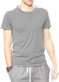 img 4 attached to 👕 Togym White XL Cotton Henley Shirts with Short Sleeves