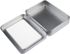 img 2 attached to 📦 Pack of 12 Rectangular Metal Storage Tins with Clear Window Hinged Lids – Ideal for Small Items and Crafts, 4.5 x 3.3 x 0.9 inch (Silver)