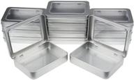 📦 pack of 12 rectangular metal storage tins with clear window hinged lids – ideal for small items and crafts, 4.5 x 3.3 x 0.9 inch (silver) logo