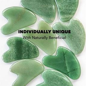 img 3 attached to 🌿 Green Aventurine Gua Sha Facial Massage Tool Set for Face Lifting, Acupressure, Lymphatic Drainage, and Anti-Aging Benefits (Green Aventurine Guasha)