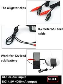 img 3 attached to 🔋 Black 12V Lead Acid Battery Charger - 14.8V 4A Charger with Clip