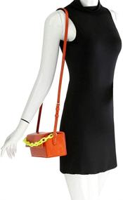 img 3 attached to Plastic Leather Satchel Crossbody Multicolor Women's Handbags & Wallets for Satchels