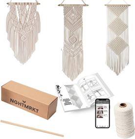 img 4 attached to 🌙 Night Market Macrame Kit: Beginner's DIY Macrame Wall Hanging with 220 Yards of Macrame Cord and Wooden Dowel