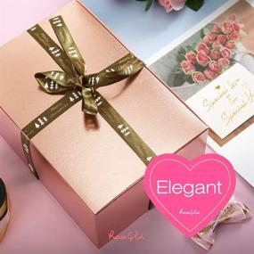 img 2 attached to ROSEGLD 10 Premium Gift Boxes 9.5x6.5x4 Inches - Ideal for Bridesmaid Proposals and Light Weight Gifts - Stylish Grass Texture Paper Gift Boxes in Rose Gold