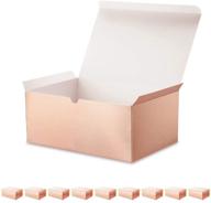 rosegld 10 premium gift boxes 9.5x6.5x4 inches - ideal for bridesmaid proposals and light weight gifts - stylish grass texture paper gift boxes in rose gold logo