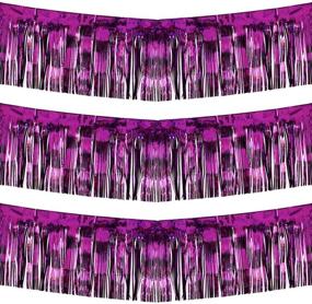 img 4 attached to 🎉 Shimmering 10 Feet by 15 Inch Purple Foil Fringe Garland - Pack of 3: Perfect for Parade Floats, Bridal Showers, Bachelorette Parties, Weddings, Birthdays, Christmas, and Wall Hanging Drapes