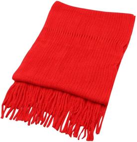 img 3 attached to Вязаный зимний шарф с кисточками для девочек