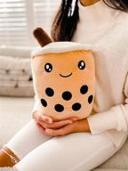 swash studio boba plushie: adorable boba stuffed animal & milk tea pillow for kids and adults - medium 13.5 inches logo