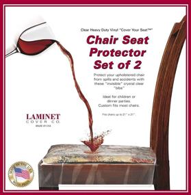 img 4 attached to LAMINET Clear Vinyl Chair Protectors - Set of 2, 26x25 3/4-Inch, Ideal for Chairs up to 21x21-Inch