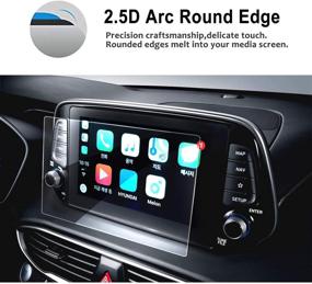 img 1 attached to 📱 LFOTPP 2019 Tucson 8-Inch Car Navigation Screen Protector - Tempered Glass 9H Hardness Infotainment Stereo Display Touchscreen Protective Film for Car Center