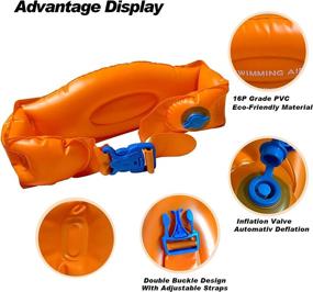 img 2 attached to 🏊 Inflatable Swim Belts, 3PCS Training Aid for Kids and Adults - Adjustable Safety Buckle, Portable Pool Float for Beginners and Children