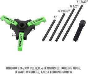 img 1 attached to OEMTOOLS Harmonic Balancer Puller Kit - Adjustable 3-Jaw Puller for Most Late Model Vehicles - 3/8” Square Drive Compatible - Includes 4 Forcing Rods