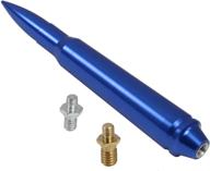 blue aluminum bullet antenna - enhanced fm/am signal reception for jeep wrangler jk 2007-2018, jl 2018-2019 & tj 1997-2006 logo
