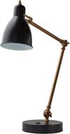 💡 rivet caden adjustable task table lamp with usb port - black and brass, 28.5" height - includes bulb - by amazon brand логотип