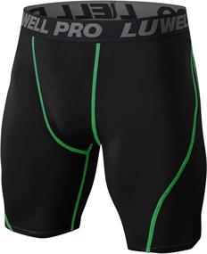 img 3 attached to 🏃 LUWELL PRO Men's Pack of 3 Compression Shorts - Baselayer Cool Dry Sports Tights - Athletic Undershorts for Running, Workout, Training