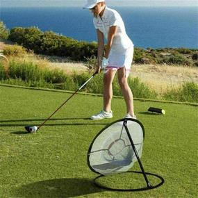 img 2 attached to 🏌️ Hicocool Golf Chipping Net: Premium Training Aid for Indoor & Outdoor Practice - Collapsible, Portable & Pop Up with Carry Bag