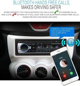 img 1 attached to Автомагнитола с Bluetooth Single Din - мультимедийный цифровой медиаприемник с громкой связью, USB-портом, слотом для SD-карты, AUX-входом, FM-радио, встроенным микрофоном.