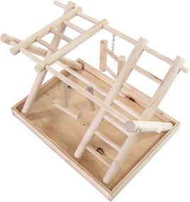 img 1 attached to YML Wood Jungle Bird Playground: Interactive Chew Toys for Enriching Playtime