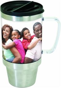 img 2 attached to 📷 Premium Stainless Steel Photo Travel Mug: Sleek and Durable Drinkware On-The-Go