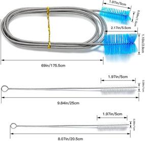 img 3 attached to 67-Inch Flexible Drain Brush for Aquarium Filter, JANNO Double Ended Hose Brush for Fish Tank, Home, Kitchen, Set of 4 Straw Cleaning Brushes for Tumbler, Sippy Cup, Bottle