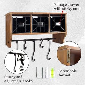 img 2 attached to 🏪 LAKUKU Coffee Bar Shelf: Space-Saving Storage Solution with Baskets and Hooks for Entryway, Bathroom, Living Room, and Kitchen