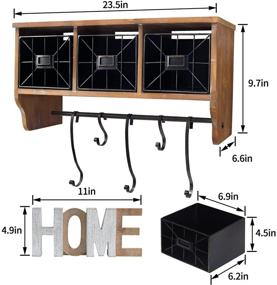 img 3 attached to 🏪 LAKUKU Coffee Bar Shelf: Space-Saving Storage Solution with Baskets and Hooks for Entryway, Bathroom, Living Room, and Kitchen