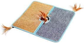 img 4 attached to 🐱 AnberCare Cat Scratching Mat: Premium 18’ x 18’ Natural Sisal and PP Fiber Dual Material Rug for Cats, Protect Carpets and Sofas Effortlessly