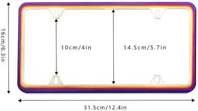 img 3 attached to 🌈 Набор из 2 радужных рамок для номерных знаков из нержавеющей стали, Katfort - Узкий дизайн с 4 отверстиями для крепления и комплектом винтов