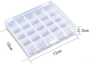 img 2 attached to 🧵 2 Pack Akiro 25-Slot Empty Bobbins Spools Box - Sewing Craft Plastic Storage Case for Sewing Machine