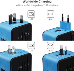 img 3 attached to 🔌 HAOZI Universal Travel Adapter: All-in-One International Power Adapter with Dual USB - 150+ Country Coverage (Blue)