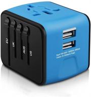 🔌 haozi universal travel adapter: all-in-one international power adapter with dual usb - 150+ country coverage (blue) logo