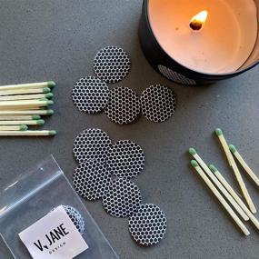 img 3 attached to 🔥 V Jane Design Match Striker Paper: Set of 10 Honeycomb Pattern Circles for Matches, Ideal for Emergency Fire Starting