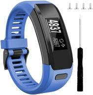 wizvv compatible bands for garmin vivosmart hr - premium metal buckle fitness wristband replacement strap logo