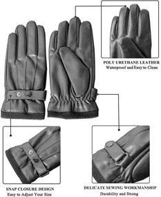 img 2 attached to 🧤 SANKUU Leather Touchscreen Waterproof Men's Accessories: Ultimate Functionality in Gloves & Mittens