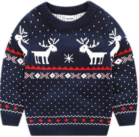 img 4 attached to 🎄 MULLSAN Kids' Fireplace Sweater Christmas Sweaters for Boys - Clothing