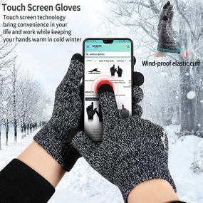 img 3 attached to Перевод на русский язык названия товара: "Зимние перчатки Achiou Touchscreen Winter Texting Gloves 🧤 - незаменимые аксессуары для мужчин с сенсорным экраном в перчатках и варежках".