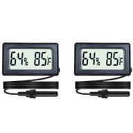 🌡️ veanic 2-pack digital hygrometer thermometer with probe - large lcd display for temperature & humidity measurement - ideal for incubators, reptile terrariums, greenhouses & more! logo