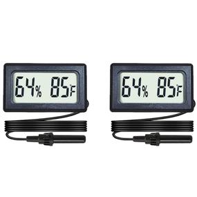 img 4 attached to 🌡️ Veanic 2-Pack Digital Hygrometer Thermometer with Probe - Large LCD Display for Temperature & Humidity Measurement - Ideal for Incubators, Reptile Terrariums, Greenhouses & More!
