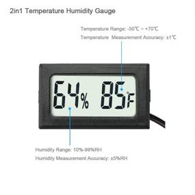 img 2 attached to 🌡️ Veanic 2-Pack Digital Hygrometer Thermometer with Probe - Large LCD Display for Temperature & Humidity Measurement - Ideal for Incubators, Reptile Terrariums, Greenhouses & More!