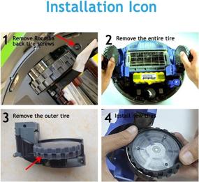 img 2 attached to 🤖 High-Quality MULTIM Sweeping Robot Tires for IROBOT ROOMBA - Compatible with 500-900 Series - Non-Slip Sturdy Design - Black