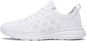img 3 attached to Stylish and Lightweight: Joomra Women's 3D Woven Athletic Sneakers