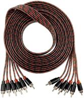 🔌 alphasonik 17ft premium 6-channel hyper-flex rca interconnect signal patch audio cable: x-radial twist wire technology, 100% oxygen-free copper, multiple applications flex-r66 logo