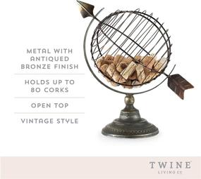 img 3 attached to 🌍 Twine Old World Cork Holder: Rustic Bronze Metal Globe Cage for Decorative Wine Cork Storage and Display