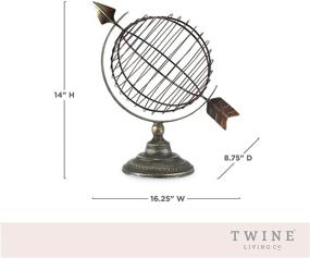 img 2 attached to 🌍 Twine Old World Cork Holder: Rustic Bronze Metal Globe Cage for Decorative Wine Cork Storage and Display