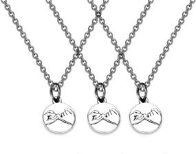 img 4 attached to 🤝 FUSTMW 3 Pinky Promise Necklace Set: Perfect Pinky Swear Best Friends and Sisters Gift - Friendship Jewelry