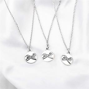 img 3 attached to 🤝 FUSTMW 3 Pinky Promise Necklace Set: Perfect Pinky Swear Best Friends and Sisters Gift - Friendship Jewelry