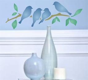 img 2 attached to 🌿 Bird Branch Silhouette Stencil for Painting - Birds on Branches Template, 4.5 x 4.5 inch (S)