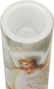 img 1 attached to LED Flameless Prayer Candle - Guardian Angel Devotion Candle with 4 Hour Timer, Ideal Religious Gift, 8.1875&#34; x 2.375&#34; Dimensions