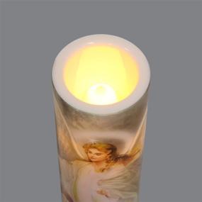 img 2 attached to LED Flameless Prayer Candle - Guardian Angel Devotion Candle with 4 Hour Timer, Ideal Religious Gift, 8.1875&#34; x 2.375&#34; Dimensions